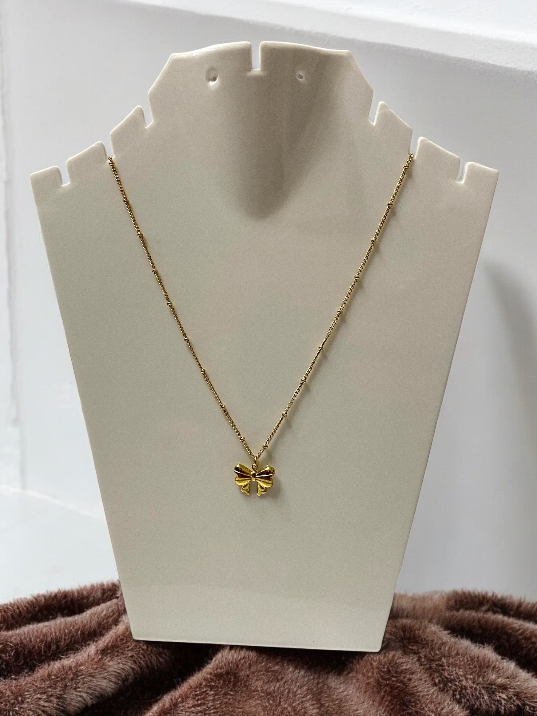 Small Bow Pendant Anti-Tarnish Chain