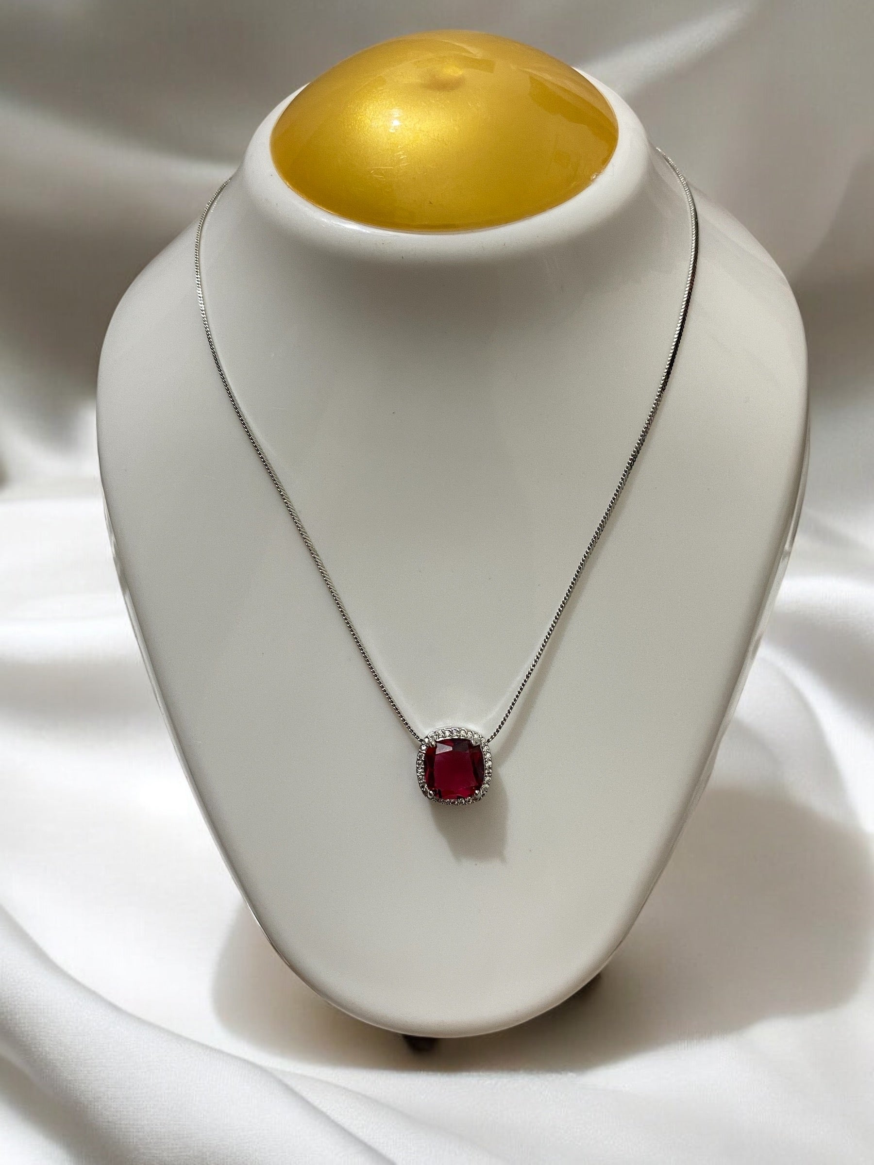 Stunning American Diamonds Pendant Necklace Chain With Earrings – Silver-Plated Elegance For Women And Girls