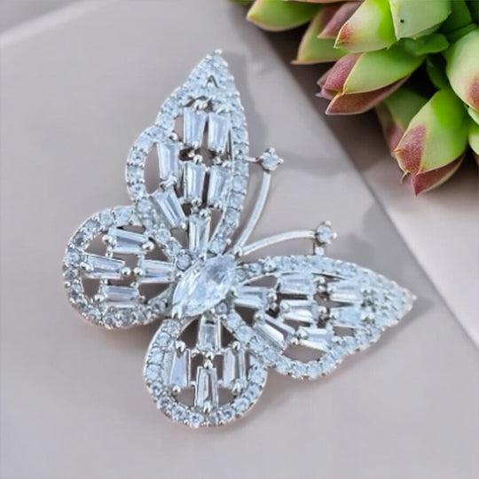 American Diamond Butterfly Ring
