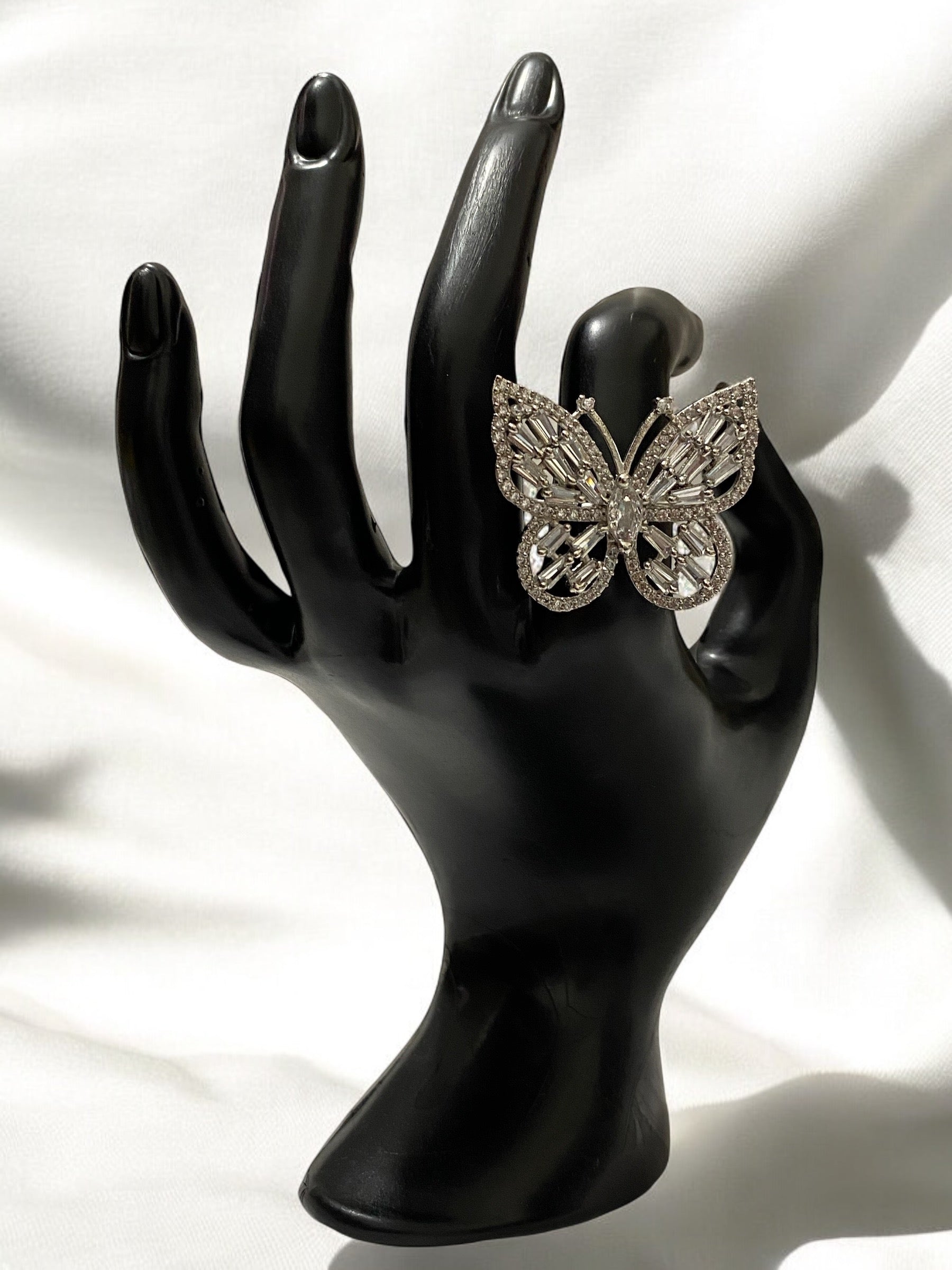 American Diamond Butterfly Ring