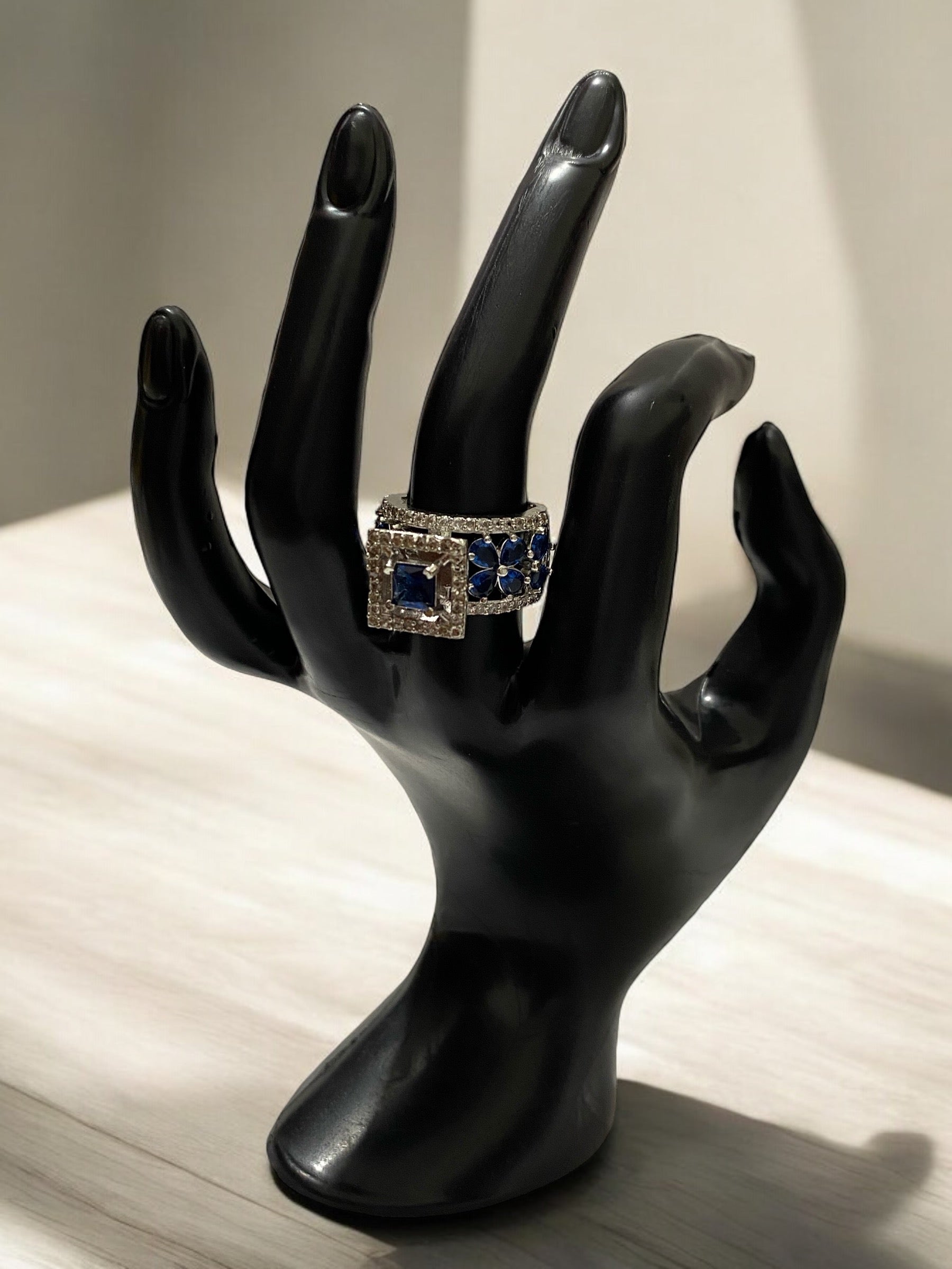 Solitaire Crystal Silver Plated American Diamond Rings For Women