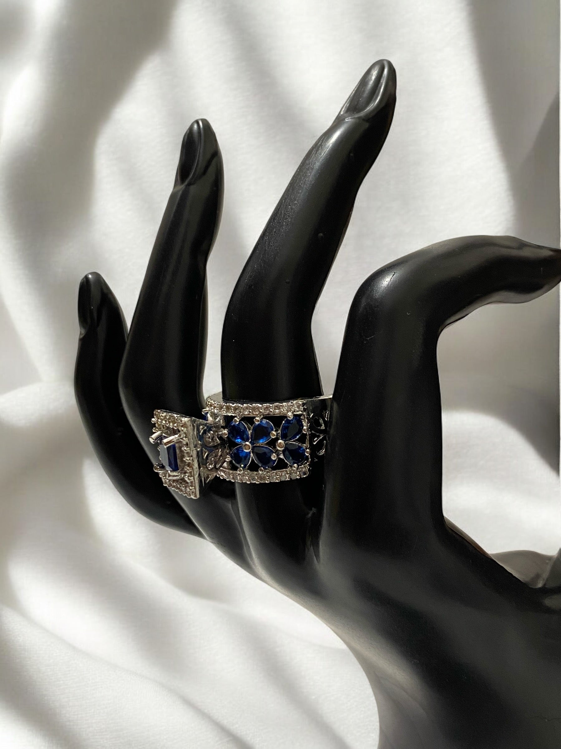 Solitaire Crystal Silver Plated American Diamond Rings For Women