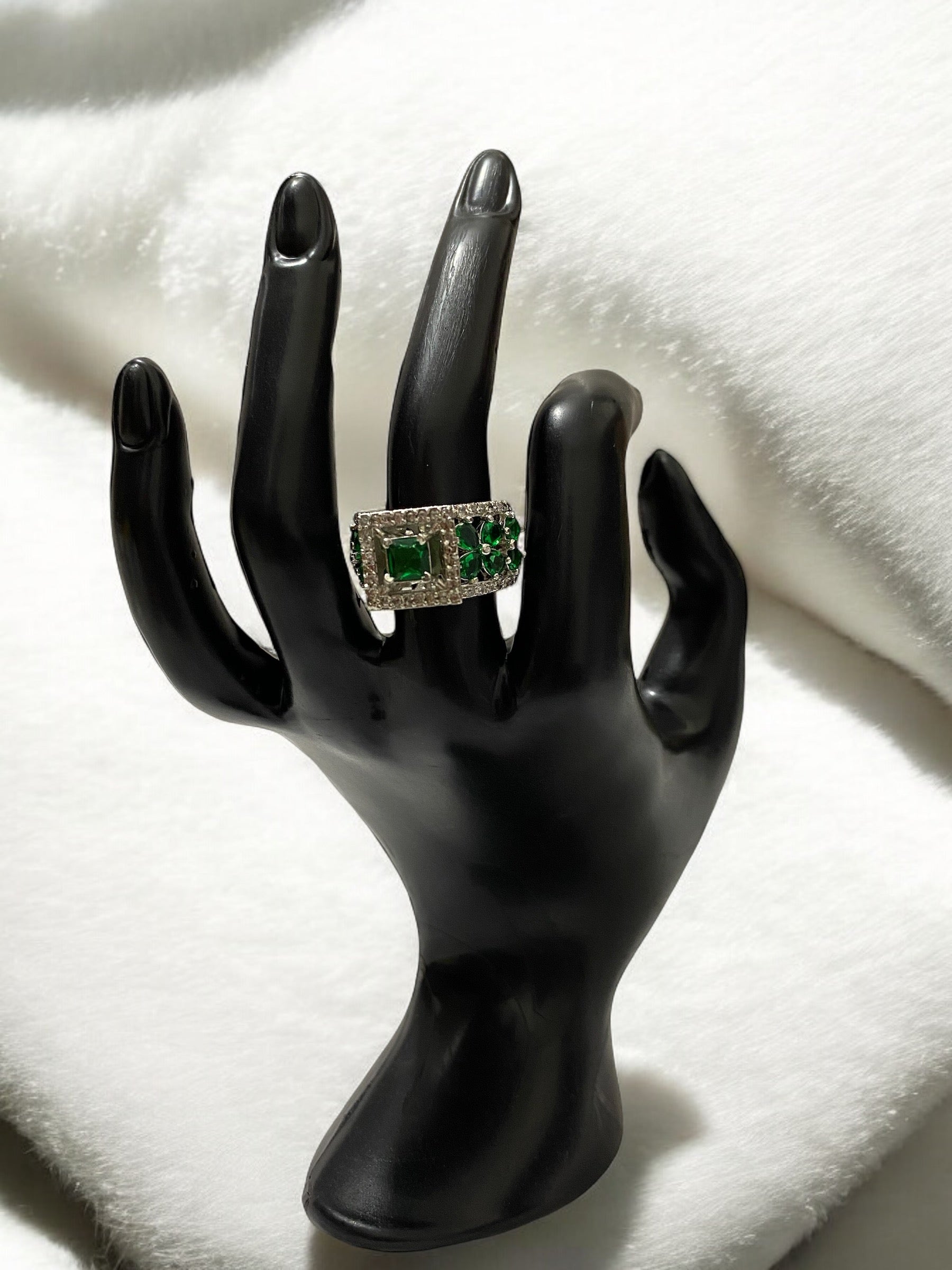 Solitaire Crystal Silver Plated American Diamond Rings For Women