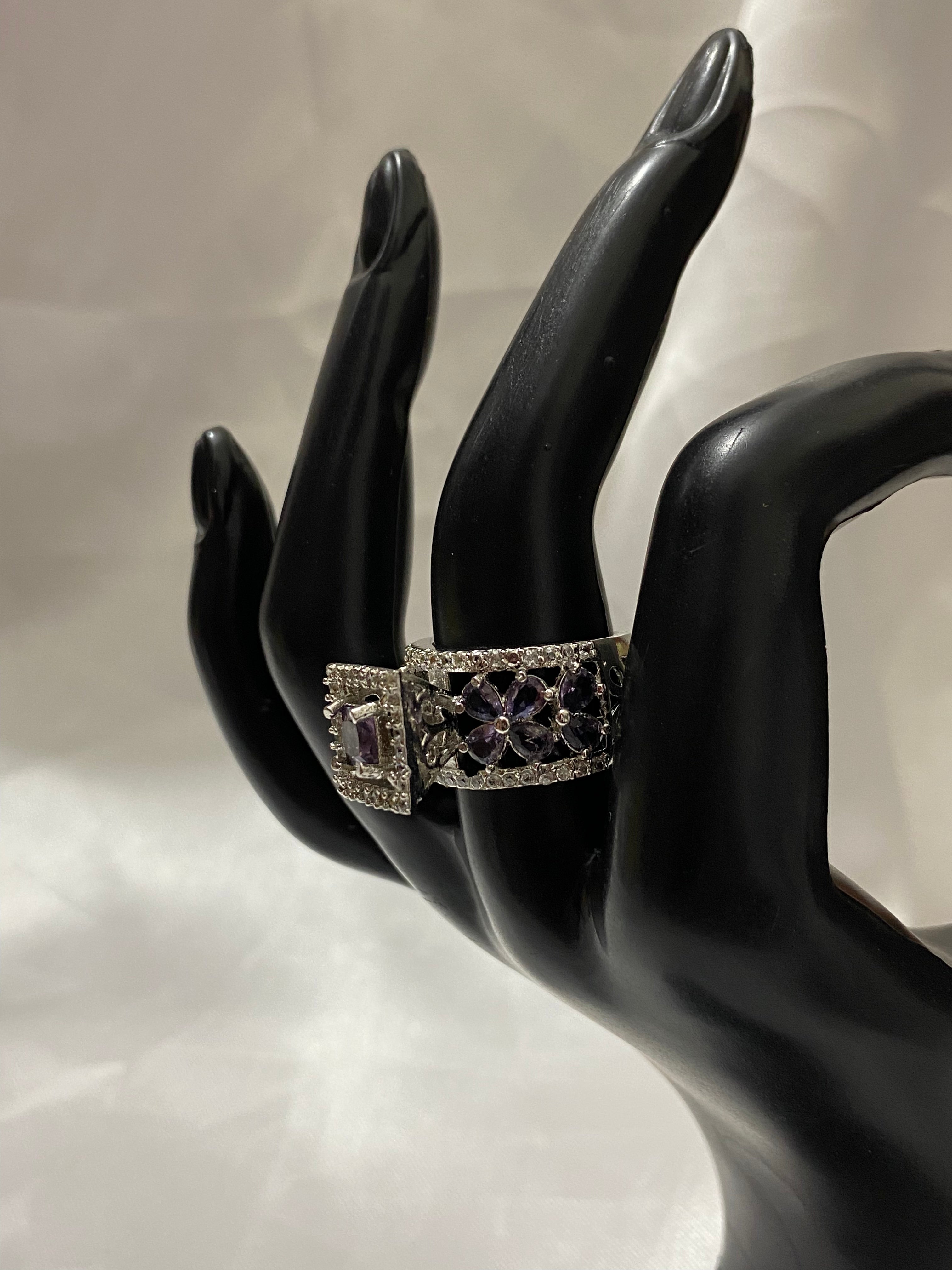 Solitaire Crystal Silver Plated American Diamond Rings For Women