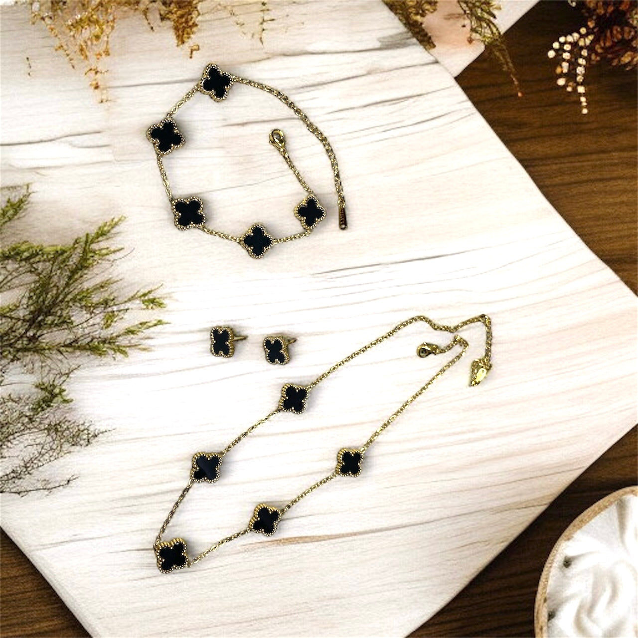 Anti-Tarnish 18K Gold Plated Chain, Earrings & Bracelet Gift Hamper | High-Quality Adjustable Jewelry Set | Perfect for Daily Wear & Gifting