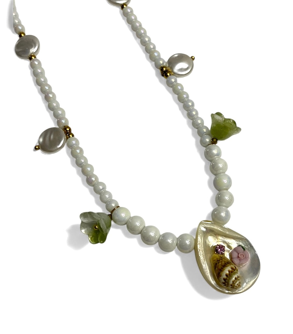 Designer Pearl Chain Necklace for Women | Beach Vibe Aesthetic Jewelry | 18K Gold Plated Anti-Tarnish | Lightweight Daily Wear Necklace | Gift-Ready Packaging