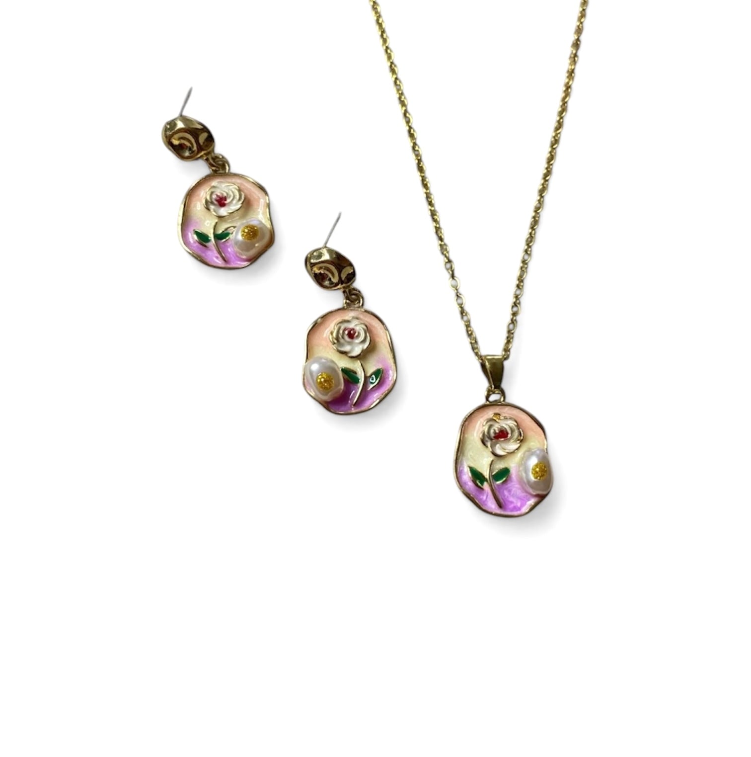 Handmade Resin Art Pendant & Earrings Set – Unique Jewelry for Every Occasion