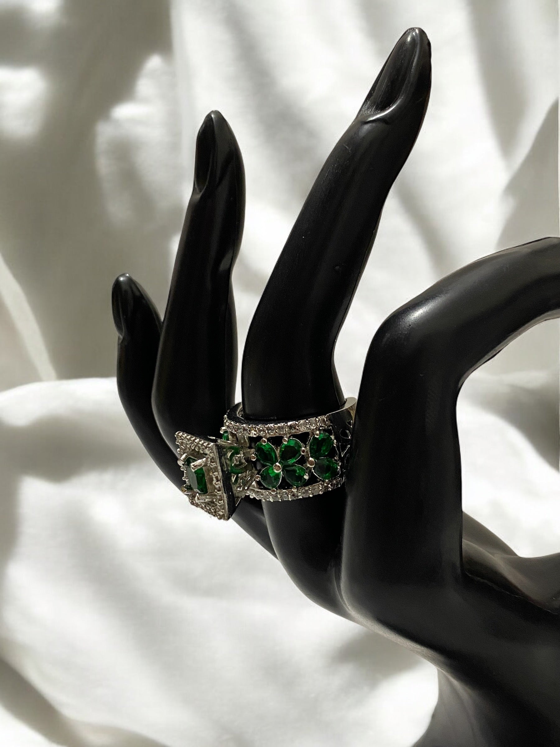 Solitaire Crystal Silver Plated American Diamond Rings For Women